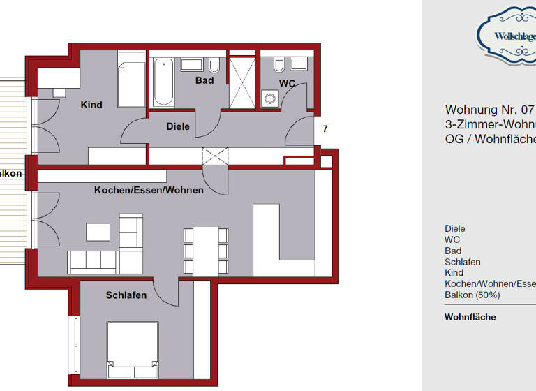 Wohnung zur Miete - Neubau 1.590 € 3 Zimmer 93,3 m²<br/>Wohnfläche 1.<br/>Geschoss 01.09.2025<br/>Verfügbarkeit Münsing Münsing 82541