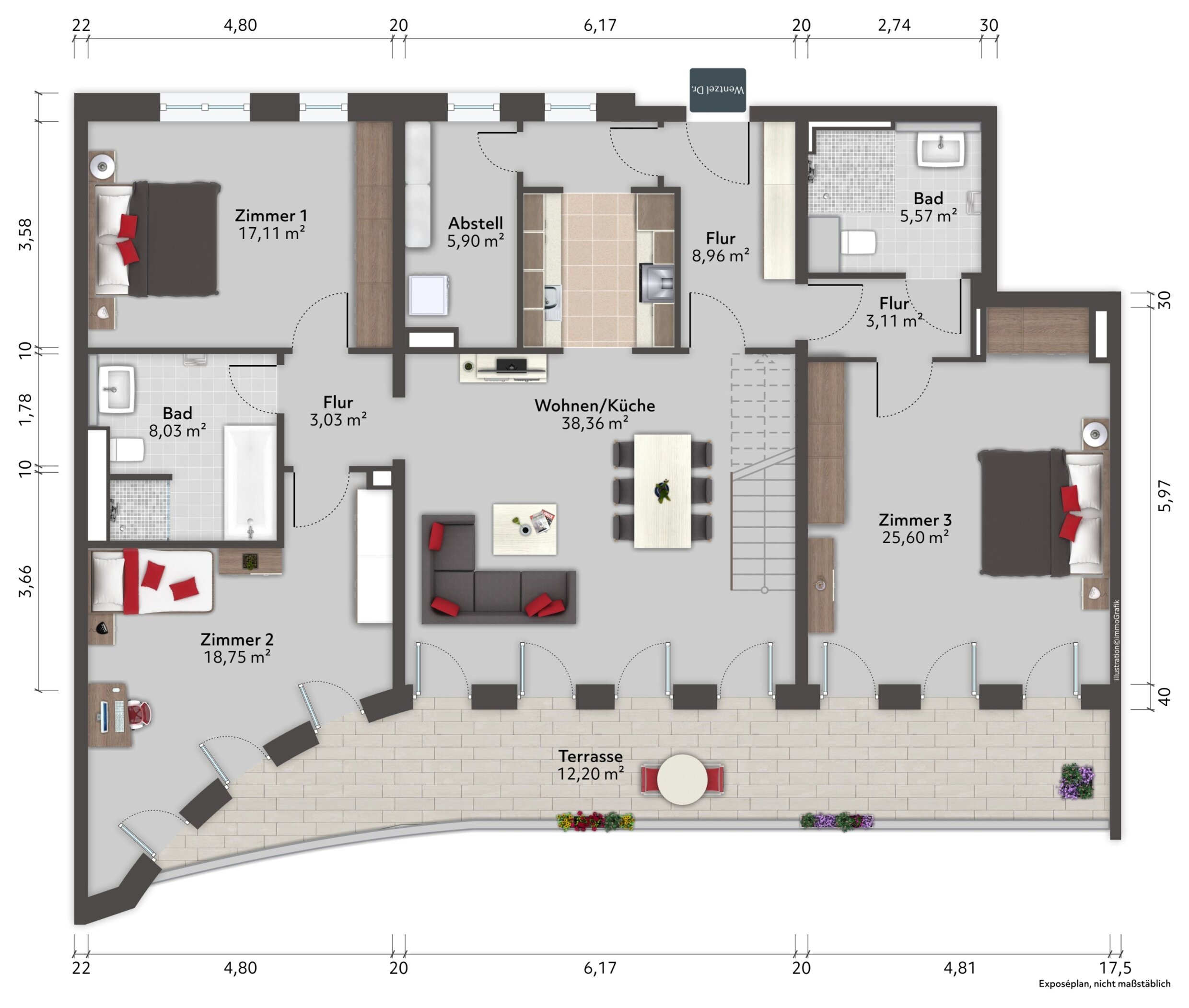 Penthouse zur Miete 2.830 € 4 Zimmer 205,2 m²<br/>Wohnfläche 5.<br/>Geschoss ab sofort<br/>Verfügbarkeit Waldstraße 10 Zentrum - Nordwest Leipzig 04105