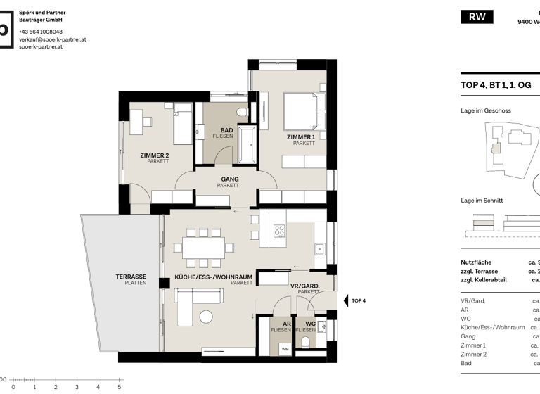Wohnung zum Kauf provisionsfrei 494.000 € 3 Zimmer 97 m² Wolfsberg 9400