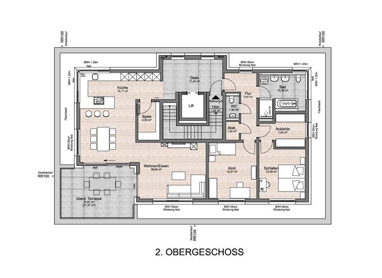 Penthouse zum Kauf 743.418 € 3 Zimmer 137,7 m²<br/>Wohnfläche 2.<br/>Geschoss Am Eichelberg 100 Eichelberg Bayreuth 95448