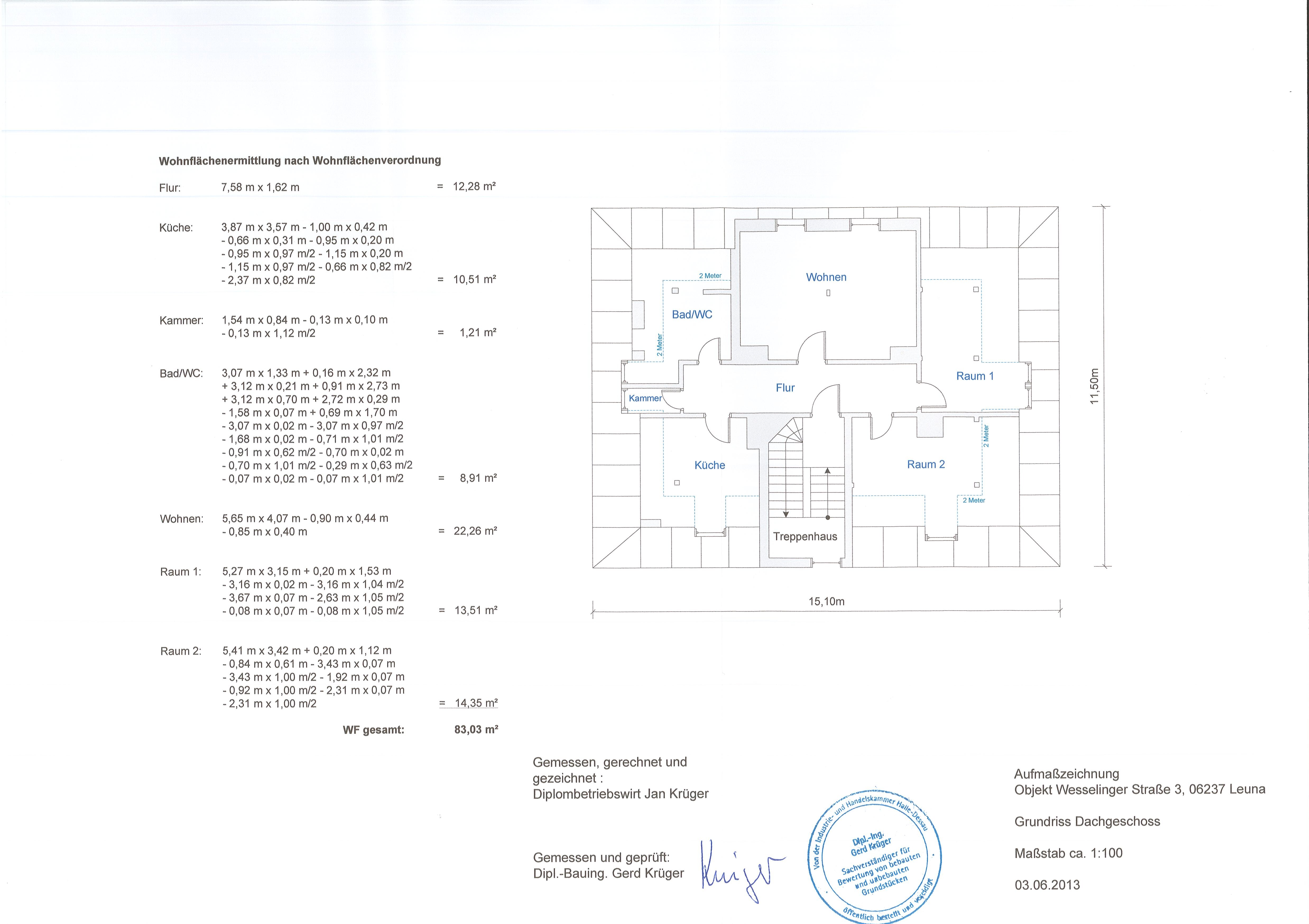 Wohnung zur Miete 435 € 3 Zimmer 83 m²<br/>Wohnfläche 2.<br/>Geschoss Leuna Leuna 06237