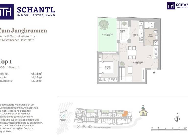 Wohnung zum Kauf - Erstbezug 206.500 € 2 Zimmer 48,2 m² 1. Geschoss Hauptplatz Mistelbach 2130
