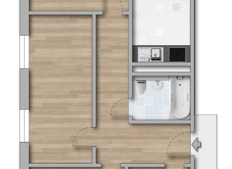 Wohnung zur Miete 425 € 4 Zimmer 70,6 m² 4. Geschoss frei ab sofort Lindemannstraße 1 Gotha 99867