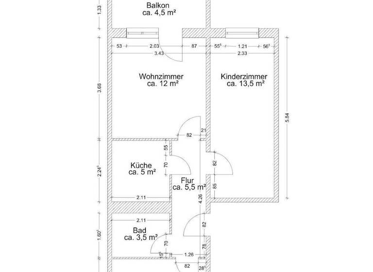 Wohnung zur Miete 360 € 3 Zimmer 55 m² 4. Geschoss Röpersdorfer Straße 23 Prenzlau 17291