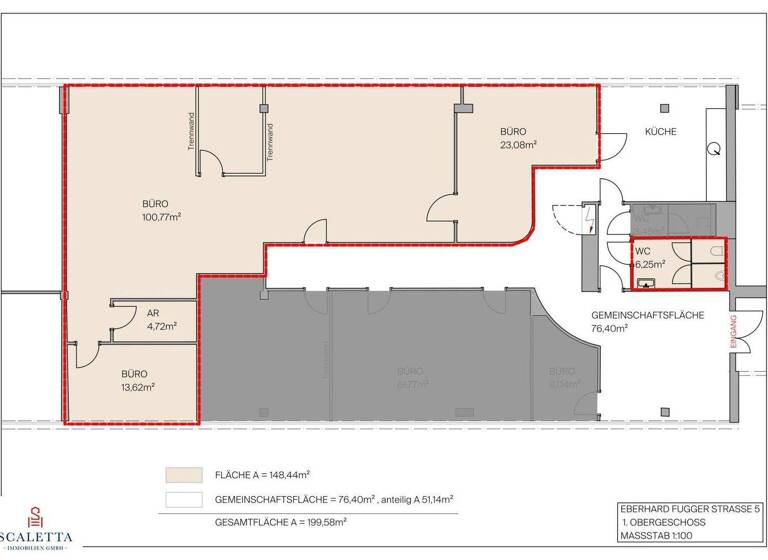 Büro zur Miete 2.694 € 148 m² Bürofläche Salzburg 5020