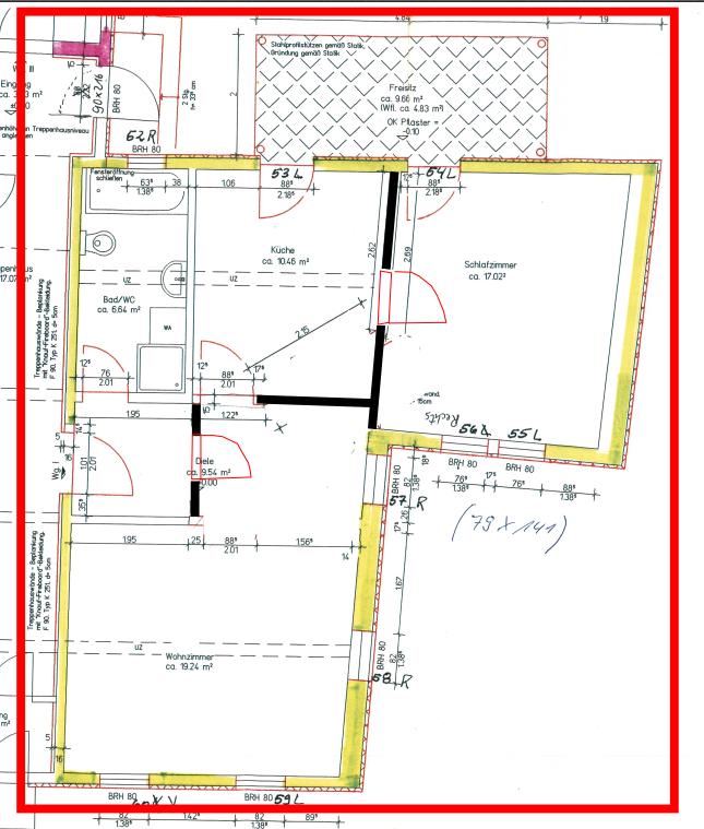 Wohnung zur Miete 476 € 2 Zimmer 68 m²<br/>Wohnfläche EG<br/>Geschoss ab sofort<br/>Verfügbarkeit Schleusinger Allee 9 Ilmenau Ilmenau 98693