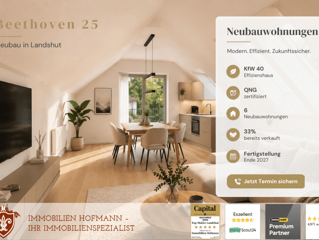 Wohnung zum Kauf provisionsfrei 399.800 € 2 Zimmer 55,4 m² 2. Geschoss West Landshut 84034