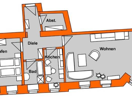 Wohnung zur Miete 432 € 2 Zimmer 72 m² 3. Geschoss frei ab sofort Altstadt Görlitz 02826