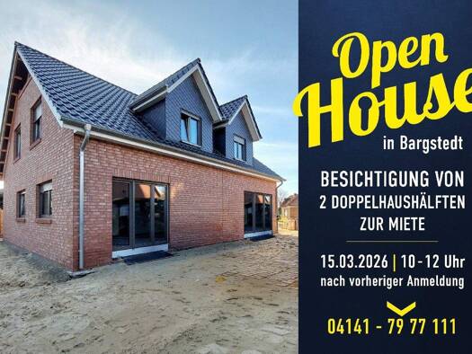 Doppelhaushälfte zur Miete - Erstbezug 1.250 € 4 Zimmer 107,9 m² frei ab 01.05.2026 Bargstedt 21698
