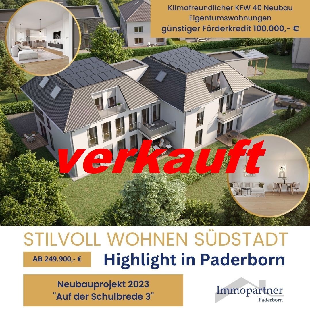 Wohnung zum Kauf provisionsfrei 249.900 € 2 Zimmer 46,4 m²<br/>Wohnfläche 1.<br/>Geschoss Paderborn - Kernstadt Paderborn 33098