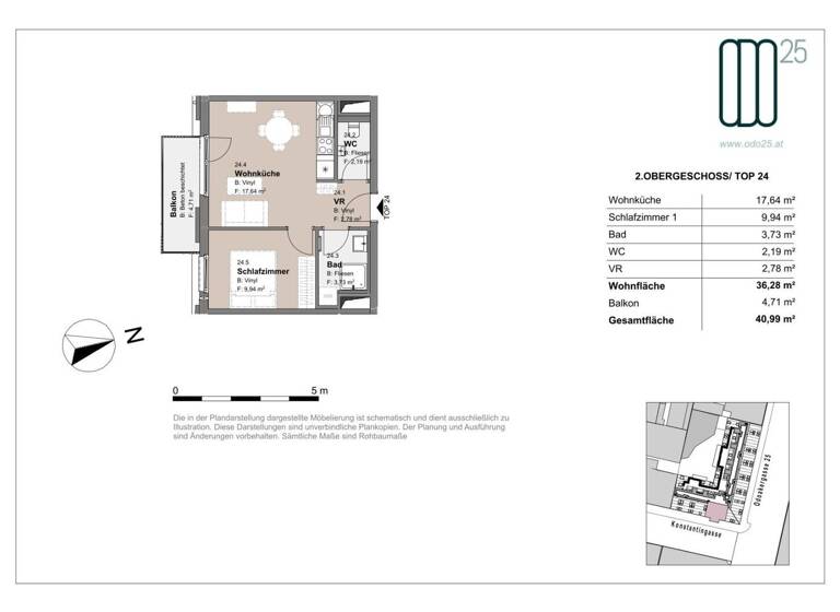 Wohnung zur Miete - Erstbezug 760 € 2 Zimmer 36,3 m² frei ab 01.07.2026 Wien 1160