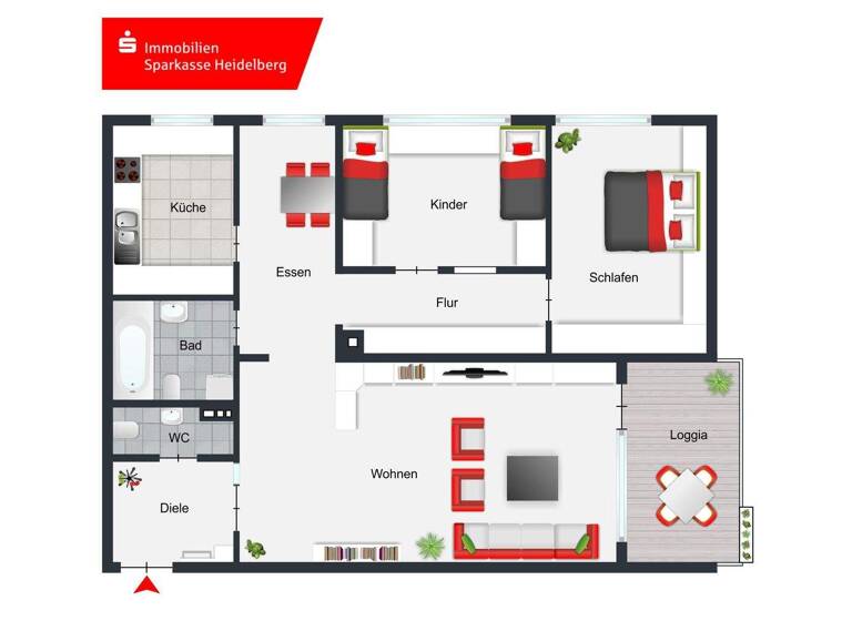 Wohnung zum Kauf 339.000 € 3,5 Zimmer 92,2 m² EG Rohrbach Heidelberg 69126
