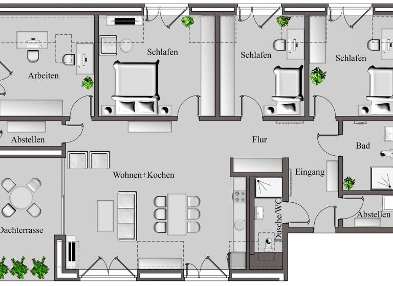 Wohnung zum Kauf provisionsfrei 728.720 € 5 Zimmer 132,1 m²<br/>Wohnfläche Dachgeschoss, 2.<br/>Geschoss An den Grashöfen 4 Großburgwedel Burgwedel 30938