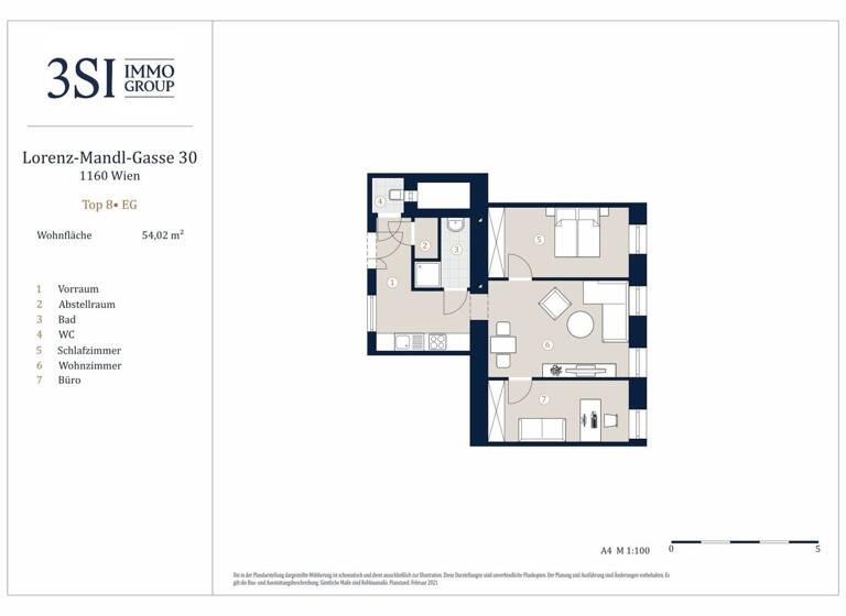 Wohnung zum Kauf - Erstbezug 298.000 € 2 Zimmer 54 m² EG Wien 1160