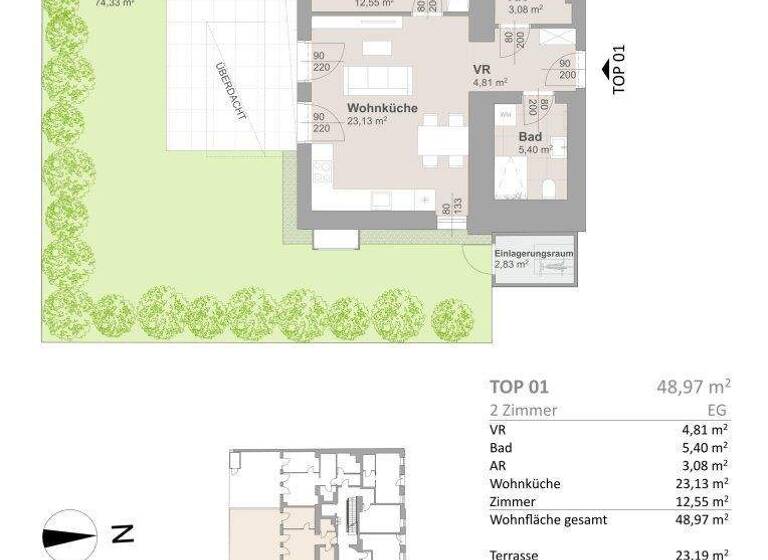Wohnung zum Kauf - Erstbezug 457.504 € 2 Zimmer 49 m² EG Wien 1140