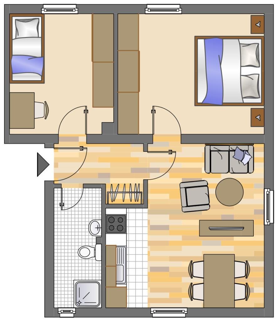 Wohnung zur Miete 449 € 2 Zimmer 52,1 m²<br/>Wohnfläche 1.<br/>Geschoss Kleybredde 72 Kley Dortmund 44149