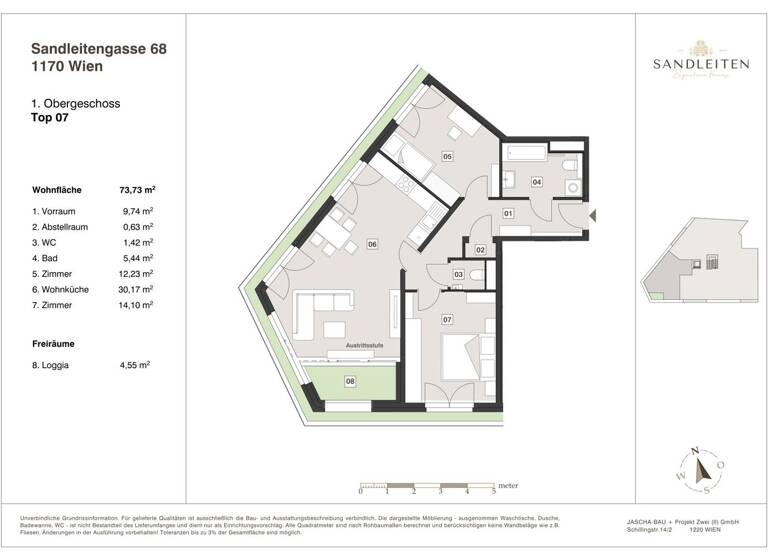 Wohnung zum Kauf - Erstbezug 599.000 € 3 Zimmer 73,7 m² 1. Geschoss Wien,Hernals 1170