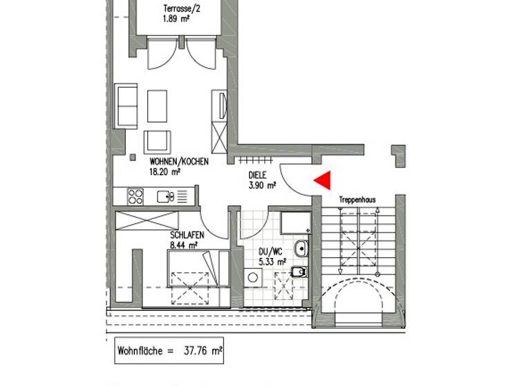 Wohnung zur Miete 525 € 2 Zimmer 37,8 m²<br/>Wohnfläche Dachgeschoss, 4.<br/>Geschoss ab sofort<br/>Verfügbarkeit Delitzscher Straße 140 Eutritzsch Leipzig 04129