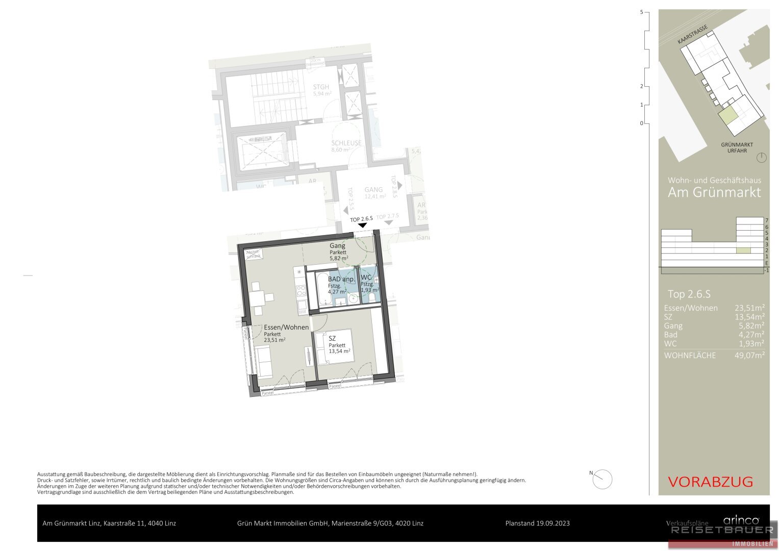 Wohnung zum Kauf 338.583 € 2 Zimmer 49,1 m²<br/>Wohnfläche 2.<br/>Geschoss Kaarstraße 11 und 13 Urfahr Linz 4040