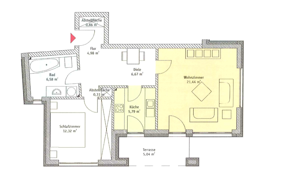 Wohnung zur Miete 609 € 2 Zimmer 60,9 m²<br/>Wohnfläche EG<br/>Geschoss 01.01.2025<br/>Verfügbarkeit Stadtgarten 6 Wernigerode Wernigerode 38855