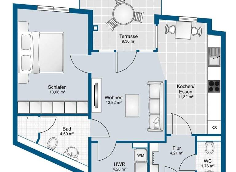 Wohnung zur Miete - Erstbezug 740 € 2 Zimmer 58 m² Lingen 49808
