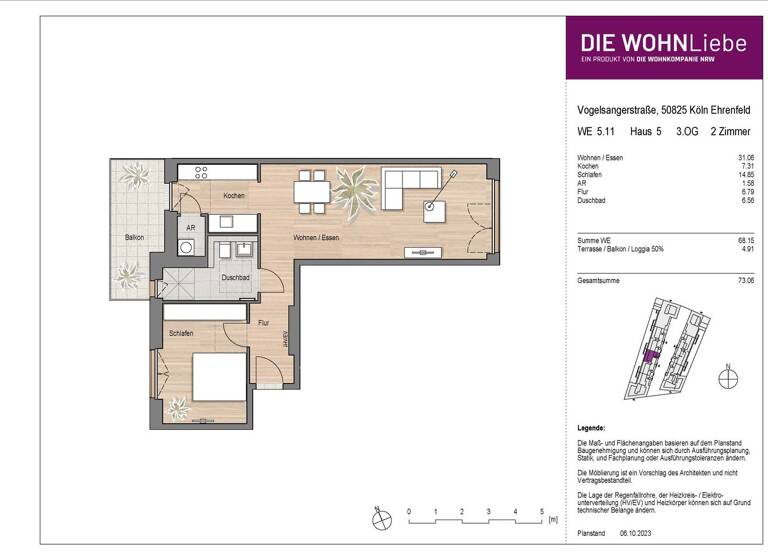 Wohnung zum Kauf - Erstbezug 576.900 € 2 Zimmer 73,1 m² Vogelsanger Straße 271 Ehrenfeld Köln 50825