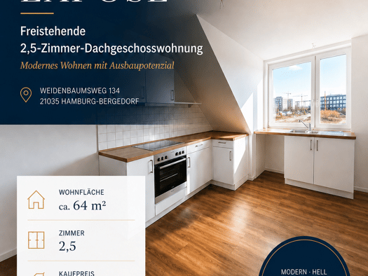 Wohnung zum Kauf 220.000 € 2,5 Zimmer 64 m² Weidenbaumsweg 134 Bergedorf Bergedorf 21035