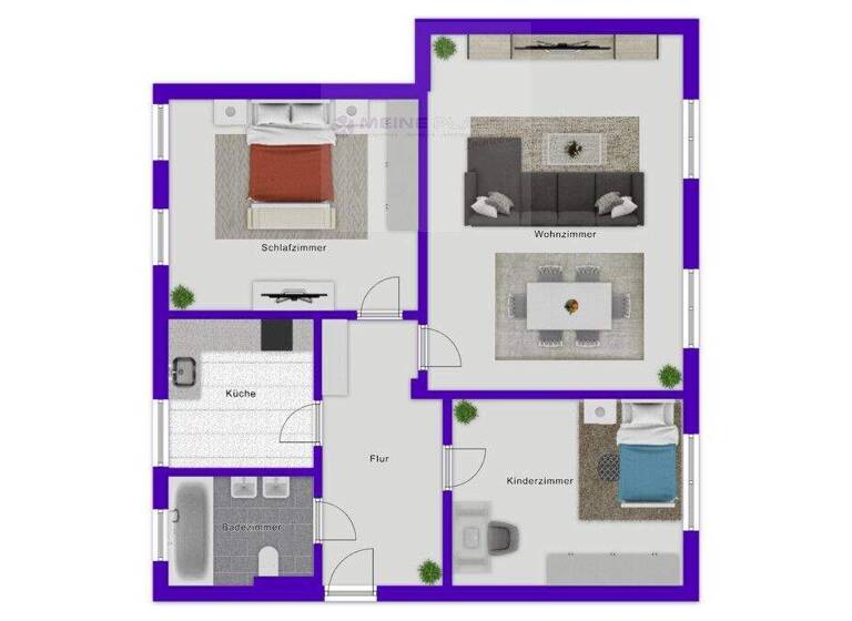Wohnung zur Miete 850 € 3 Zimmer 100,5 m² 2. Geschoss Kohlenstraße 2 Nierenhof Velbert 42555