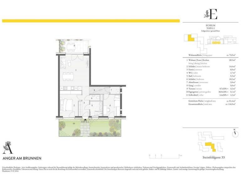 Wohnung zum Kauf - Erstbezug 317.000 € 3 Zimmer EG Hollabrunn 2020