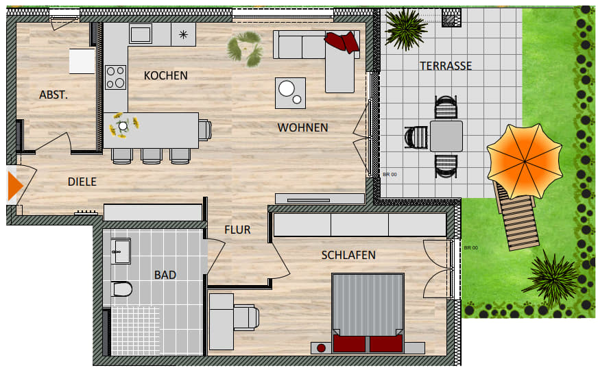 Wohnung zum Kauf provisionsfrei 369.900 € 2 Zimmer 76,3 m²<br/>Wohnfläche EG<br/>Geschoss Much Much 53804