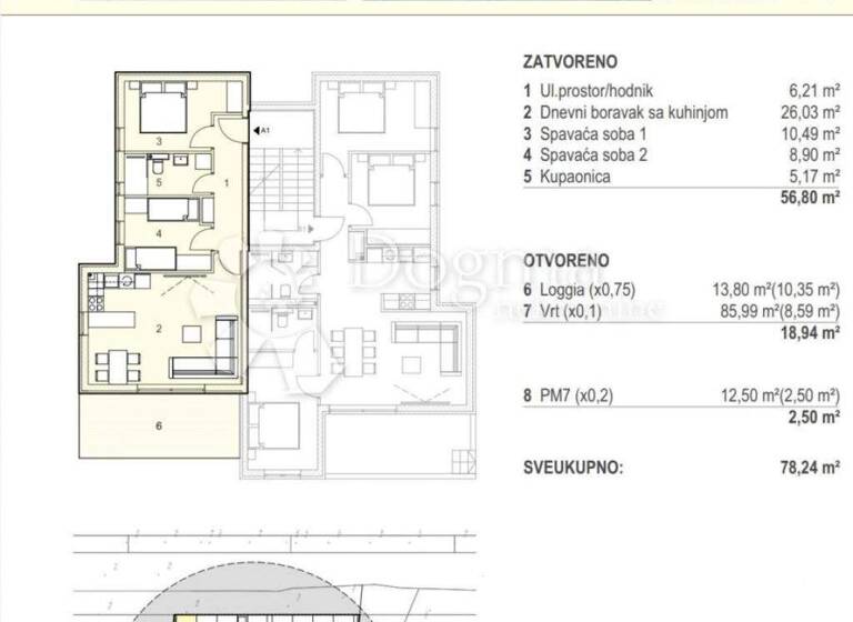 Wohnung zum Kauf 273.840 € 3 Zimmer 78 m² Pag