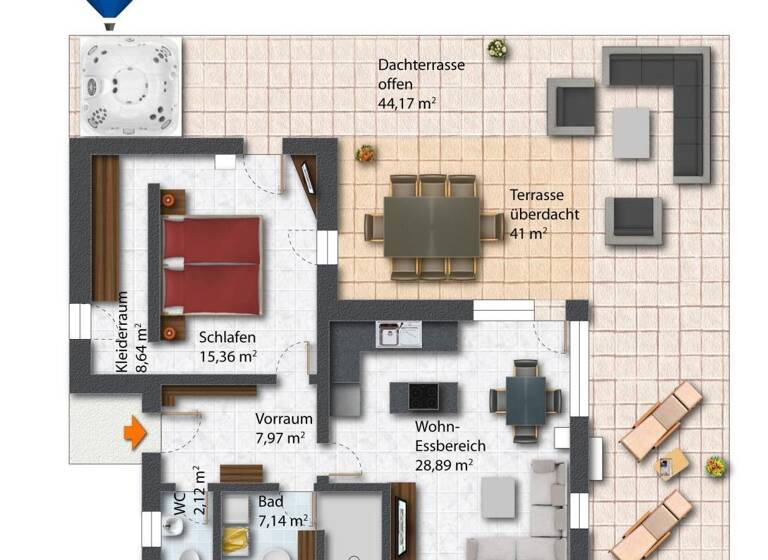 Penthouse zum Kauf 350.000 € 2 Zimmer 70 m² 3. Geschoss Wolfsberg 222 Wolfsberg im Schwarzautal 8421