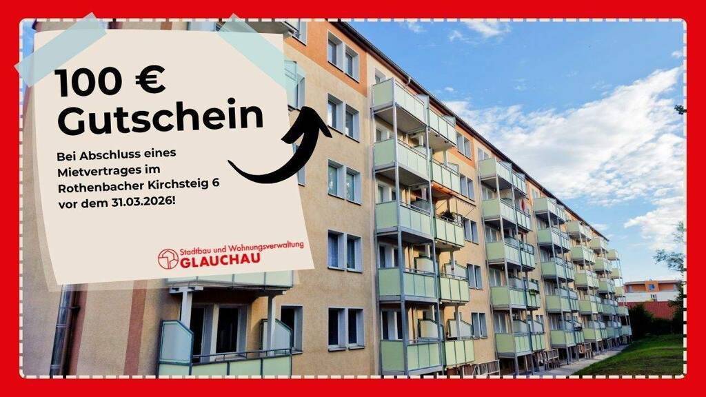 Wohnung zur Miete 340 € 2 Zimmer 60 m² Geschoss 4/5 frei ab sofort Rothenbacher Kirchsteig 6 Glauchau 08371