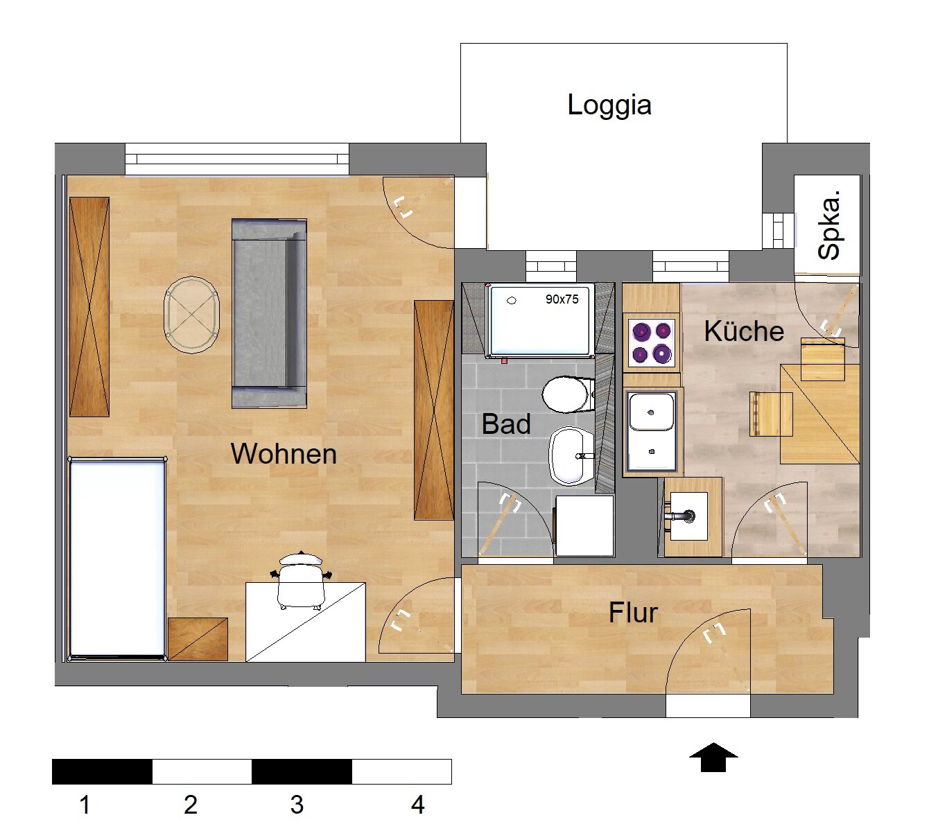 Wohnung zur Miete 312 € 1 Zimmer 36,7 m²<br/>Wohnfläche 01.02.2025<br/>Verfügbarkeit Süntelstr. 4 Stöcken Hannover 30419