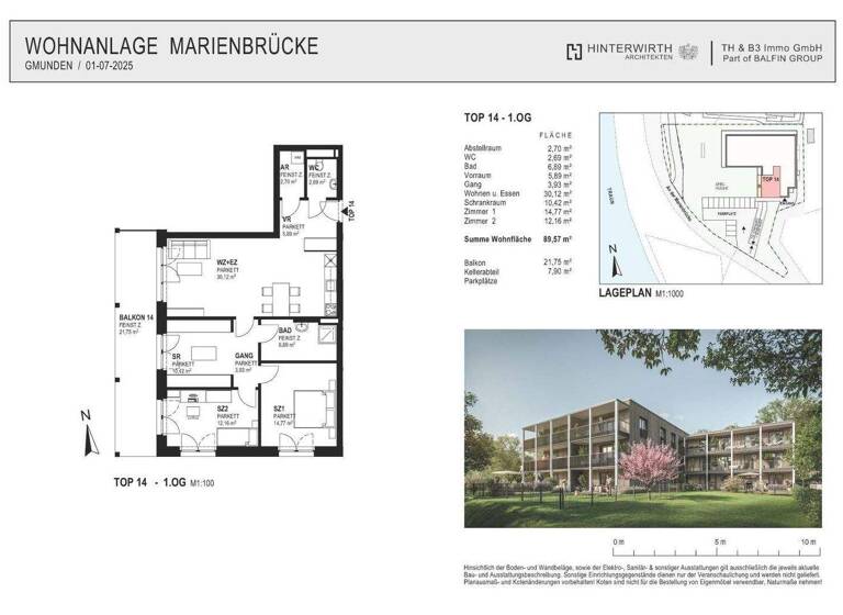 Wohnung zum Kauf - Erstbezug 666.000 € 4 Zimmer 89,6 m² 1. Geschoss Gmunden 4810