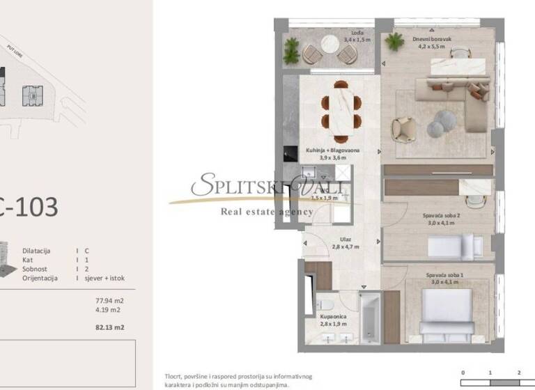 Wohnung zum Kauf 7.150 € 2 Zimmer 83 m² Split
