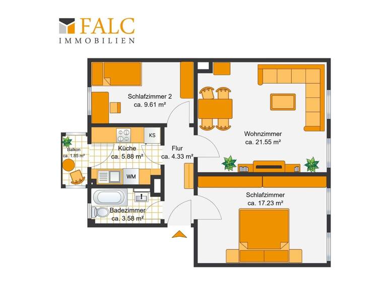 Wohnung zum Kauf 215.000 € 3 Zimmer 62 m²<br/>Wohnfläche 3.<br/>Geschoss Steinbühl Nürnberg 90443