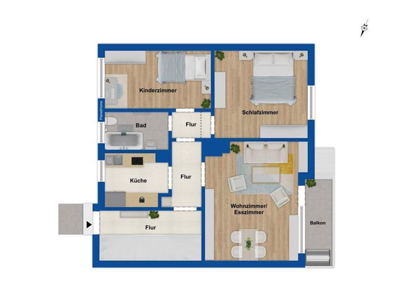Wohnung zum Kauf 142.000 € 3 Zimmer 62,7 m² 1. Geschoss Leutkirch Leutkirch im Allgäu 88299