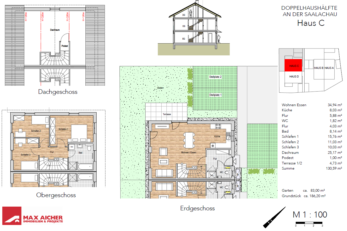 Haus zum Kauf provisionsfrei 660.000 € 4 Zimmer 130,6 m²<br/>Wohnfläche 186,2 m²<br/>Grundstück Hammerau Ainring 83404