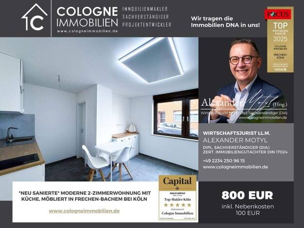 Wohnung zur Miete 700 € 2 Zimmer 40 m² 2. Geschoss frei ab 01.03.2026 Mauritiusstraße 153 Bachem Frechen 50226
