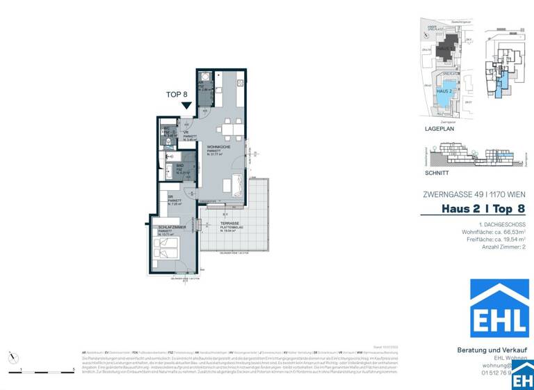 Wohnung zum Kauf - Erstbezug provisionsfrei 630.610 € 2 Zimmer 69,8 m² 2. Geschoss Zwerngasse Wien 1170