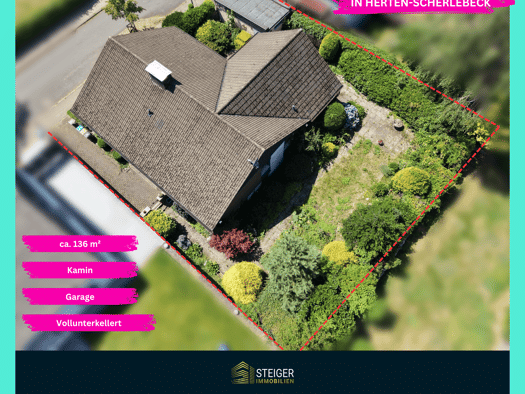 Bungalow zum Kauf 459.000 € 4 Zimmer 136 m² 581 m² Grundstück Scherlebeck Herten 45701