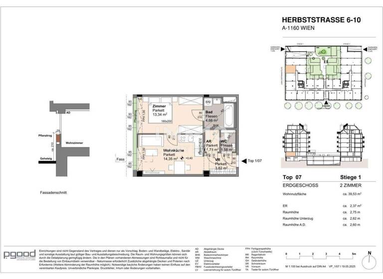 Wohnung zum Kauf 228.200 € 2 Zimmer 39,5 m² EG frei ab 01.09.2028 Wien 1160
