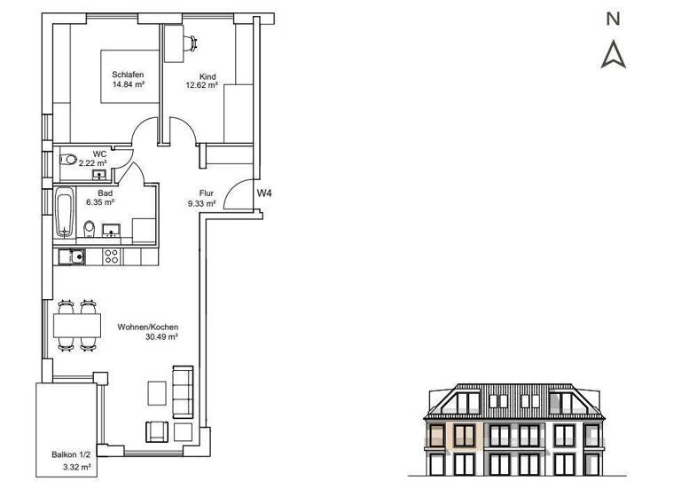 Wohnung zum Kauf - Erstbezug 900.000 € 3 Zimmer 79,2 m² 1. Geschoss Trudering-Riem München 81827
