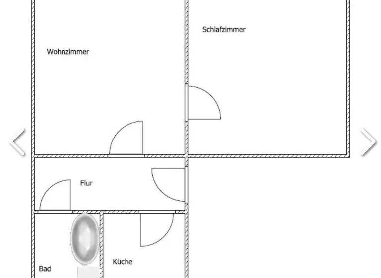 Wohnung zur Miete 255 € 2 Zimmer 46,6 m² EG Geibelstraße 116 Gablenz Chemnitz 09127