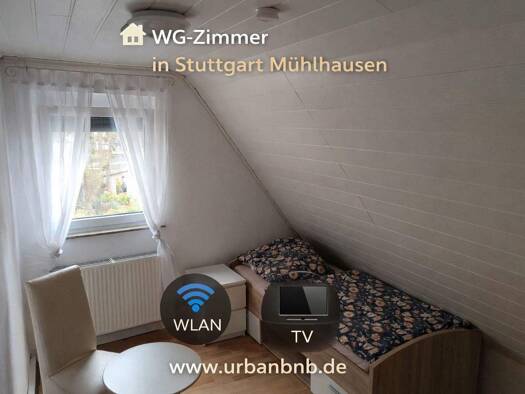 Studio zur Miete Wohnen auf Zeit 510 € 1 Zimmer 12 m² frei ab 31.03.2026 Reinhartstrasse 0 Mühlhausen Stuttgart-Mühlhausen 70378