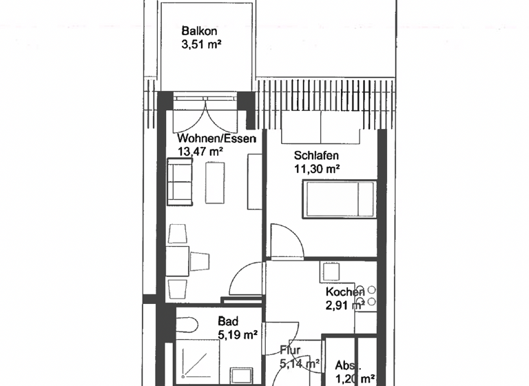 Wohnung zur Miete 685 € 2 Zimmer 42,7 m² 2. Geschoss Lorenz-Krapp-Str. 20 Bamberg 96052