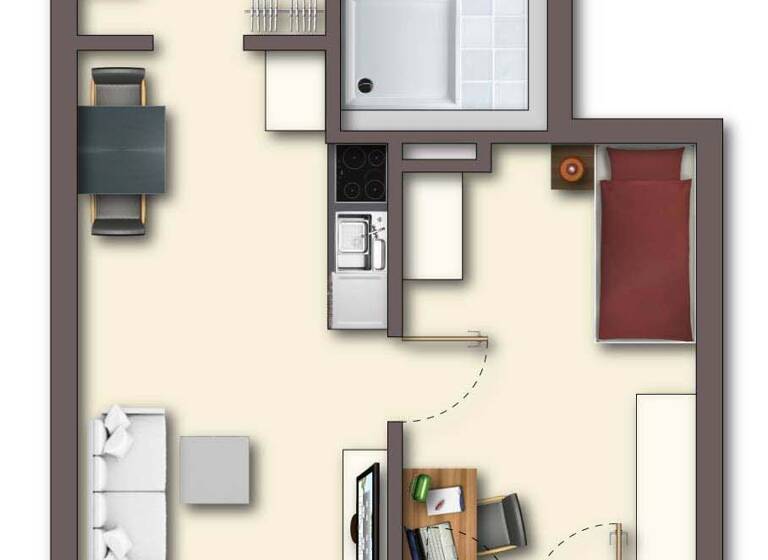 Wohnung zum Kauf provisionsfrei 320.200 € 2 Zimmer 47,2 m²<br/>Wohnfläche 1.<br/>Geschoss Franzosenweg 2 Tennenlohe Erlangen 91058