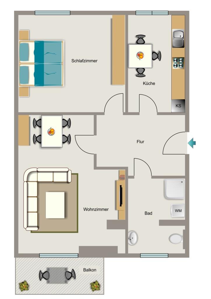 Wohnung zur Miete 623 € 2,5 Zimmer 68,3 m²<br/>Wohnfläche 2.<br/>Geschoss Oesterholzstraße 50 Borsigplatz Dortmund 44145