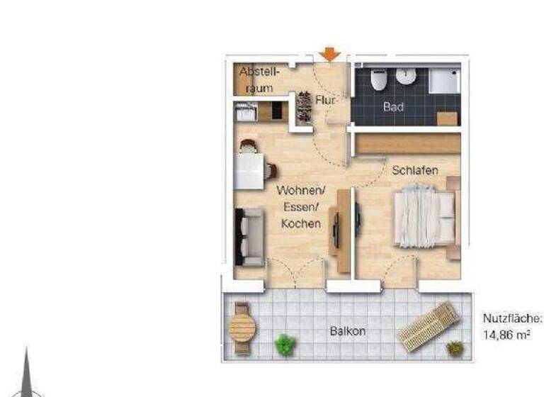 Wohnung zur Miete 540 € 2 Zimmer 50 m² 1. Geschoss frei ab sofort Reinwaldstraße 3 Roding 93426